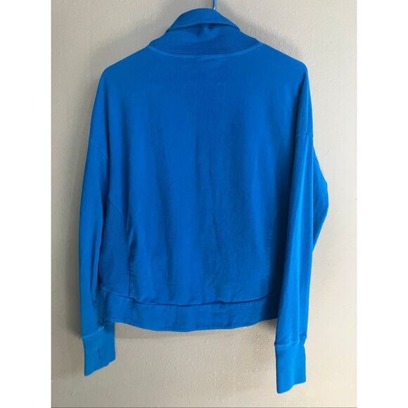 Sweaty Betty London made in Italy cowl neck blue sweater XS oversized #711 - Picture 6 of 7